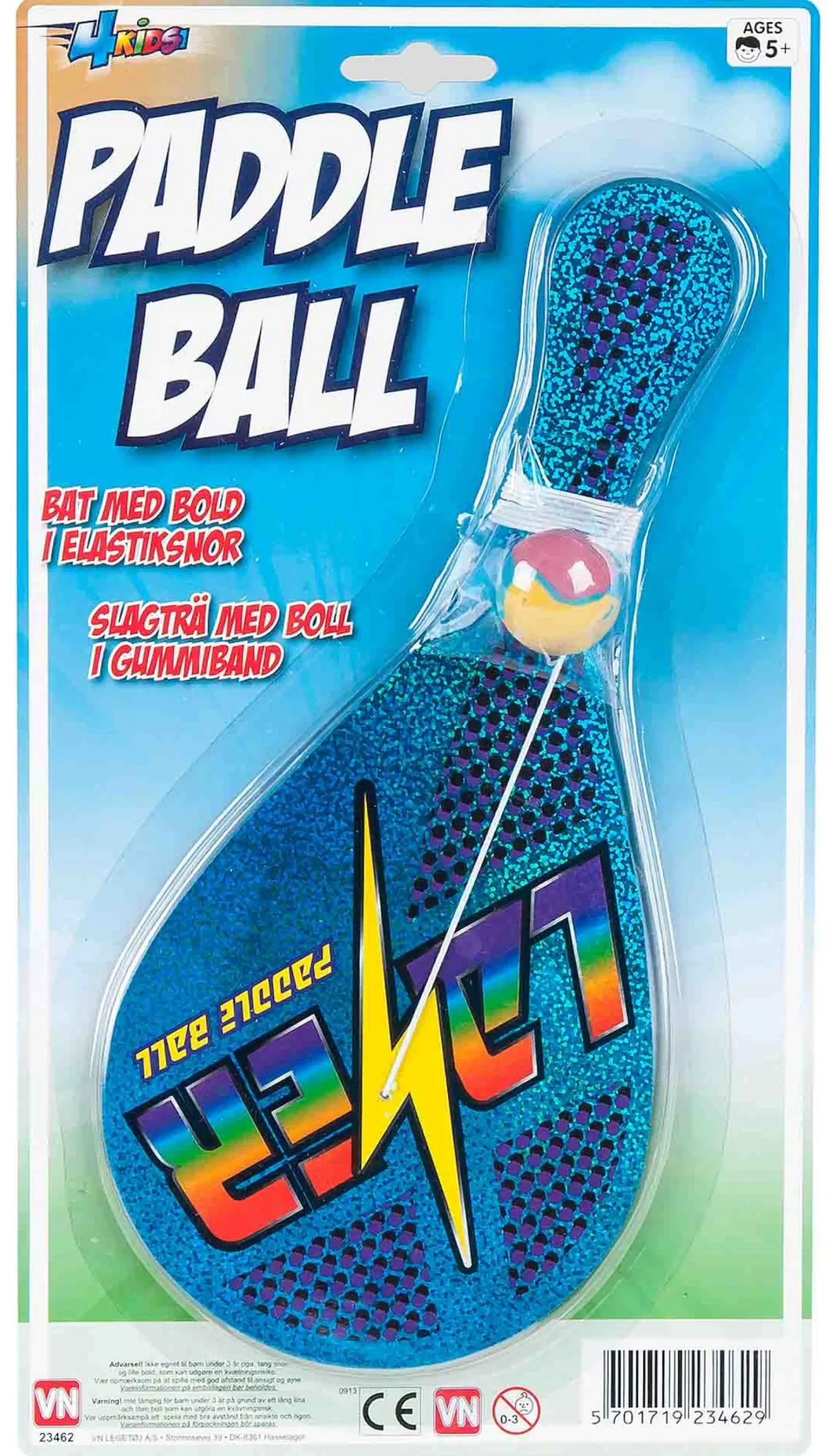 Paddleball 12x27 cm - Klassisk boldspil i blå