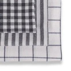 3-pak viskestykker 50x70 cm - 100% Bomuld - Mørkegrå og hvide