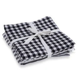 3-pak viskestykker 50x70 cm - 100% Bomuld - Sorte og hvide