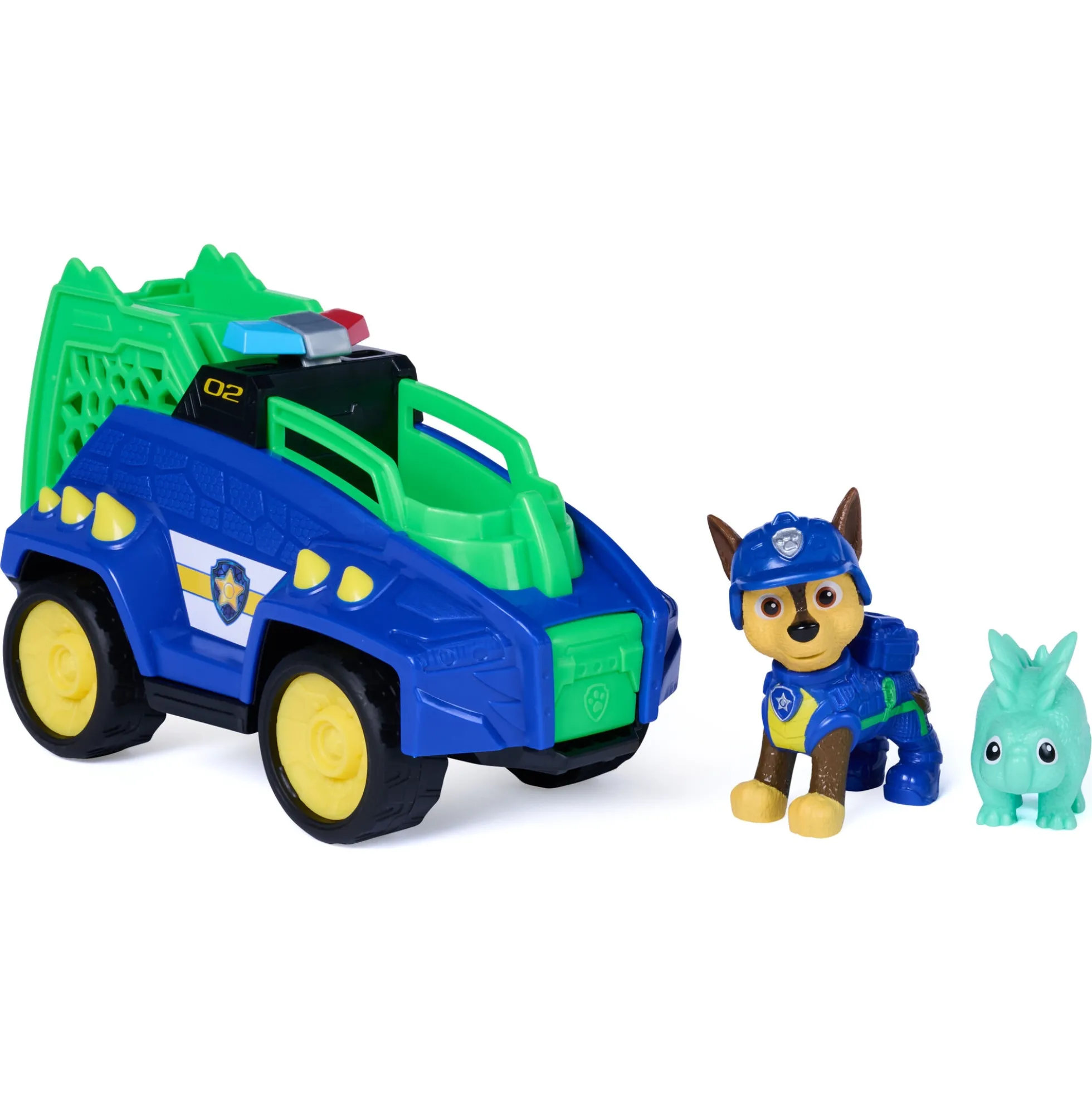 PAW Patrol Dino Filmen Chase dino-køretøj med figur - 15 cm