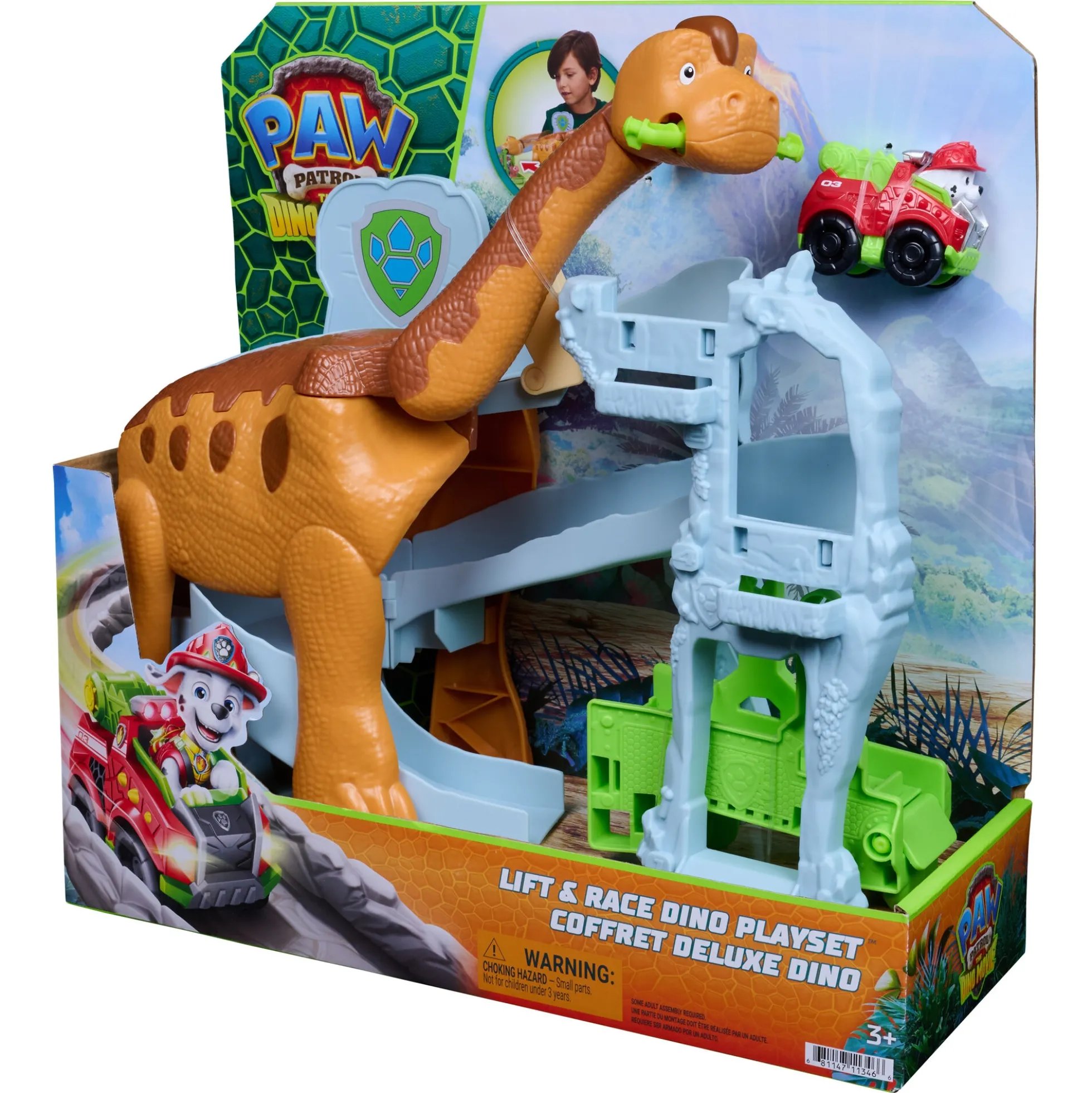 PAW Patrol Dino Filmen Lift & Race-legesæt med Marshall