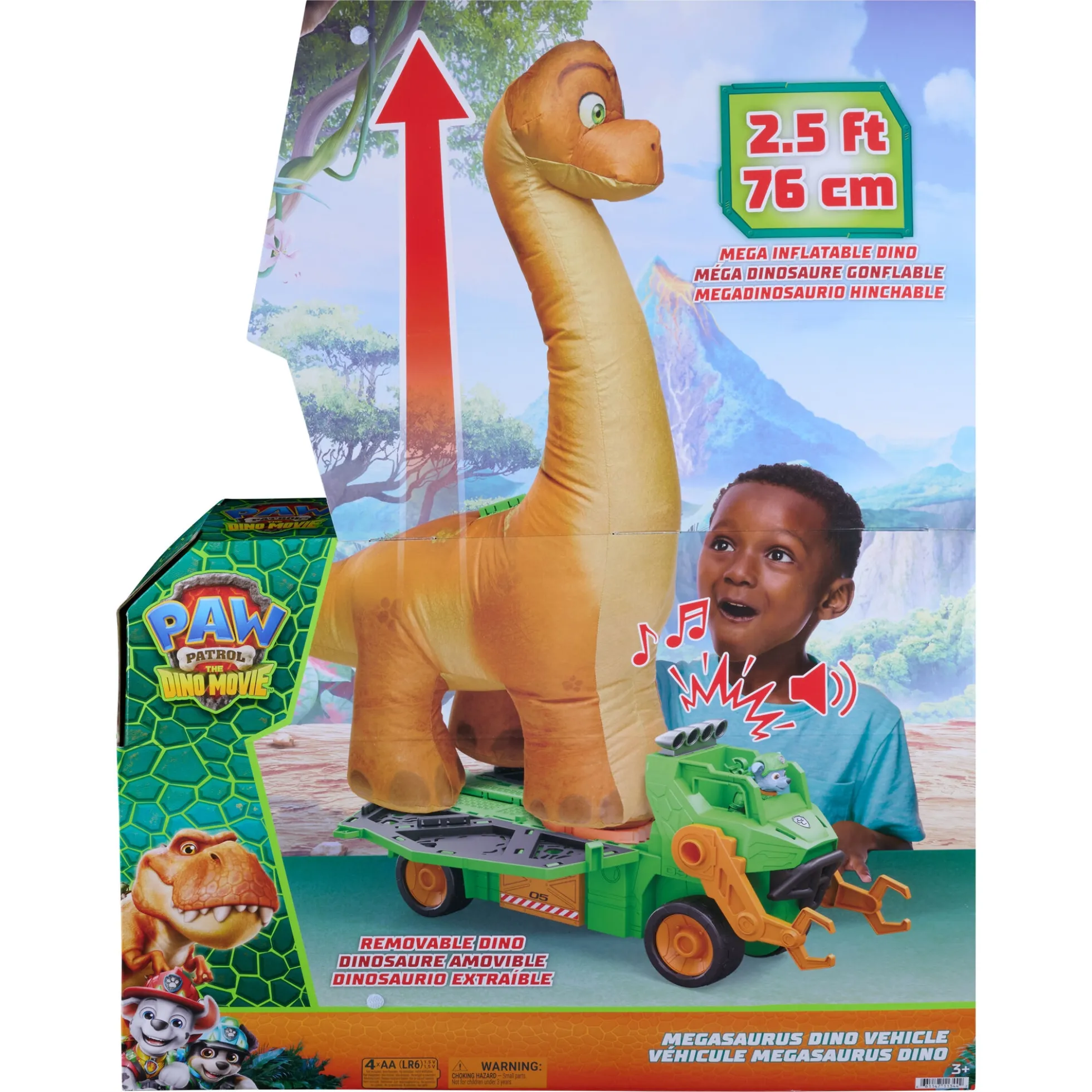 PAW Patrol Dino Filmen Megasaurus-køretøj med oppustelig dinosaur