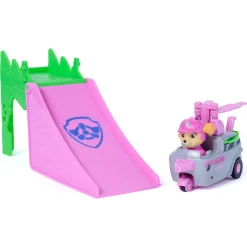 PAW Patrol Dino Filmen Pup Squad Jump Flip - Skye - 6 cm køretøj
