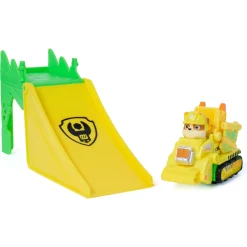 PAW Patrol Dino Filmen Pup Squad Jump Flip - Rubble - 6 cm køretøj