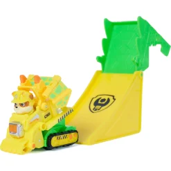 PAW Patrol Dino Filmen Pup Squad Jump Flip - Rubble - 6 cm køretøj