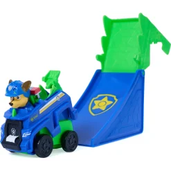 PAW Patrol Dino Filmen Pup Squad Jump Flip - Chase - 6 cm køretøj
