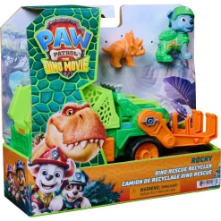 PAW Patrol Dino Filmen Rocky dino-køretøj med figur - 15 cm