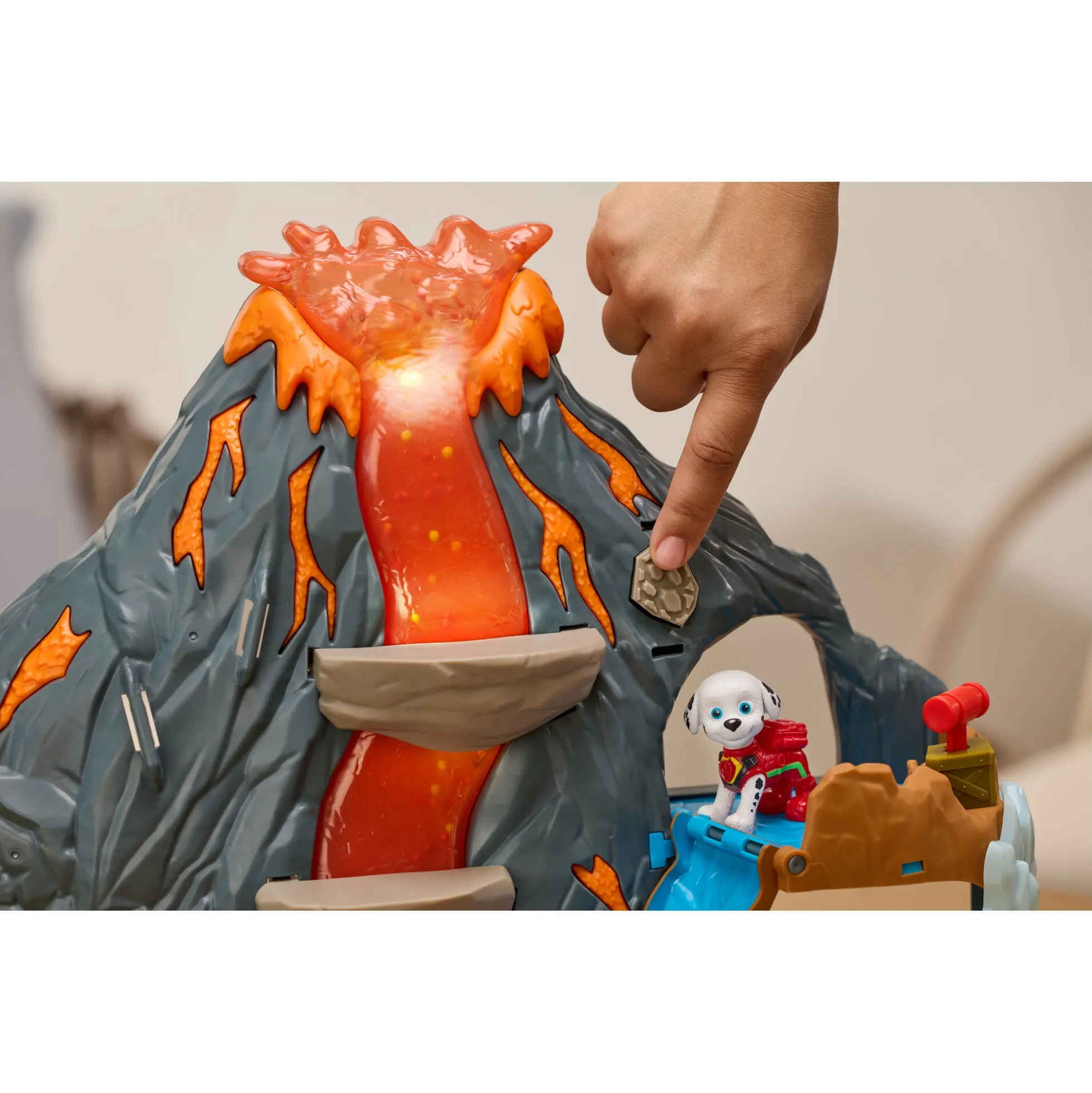 PAW Patrol Dino Filmen Super Lava Blast vulkan legesæt med tilbehør - 36x45x13 cm