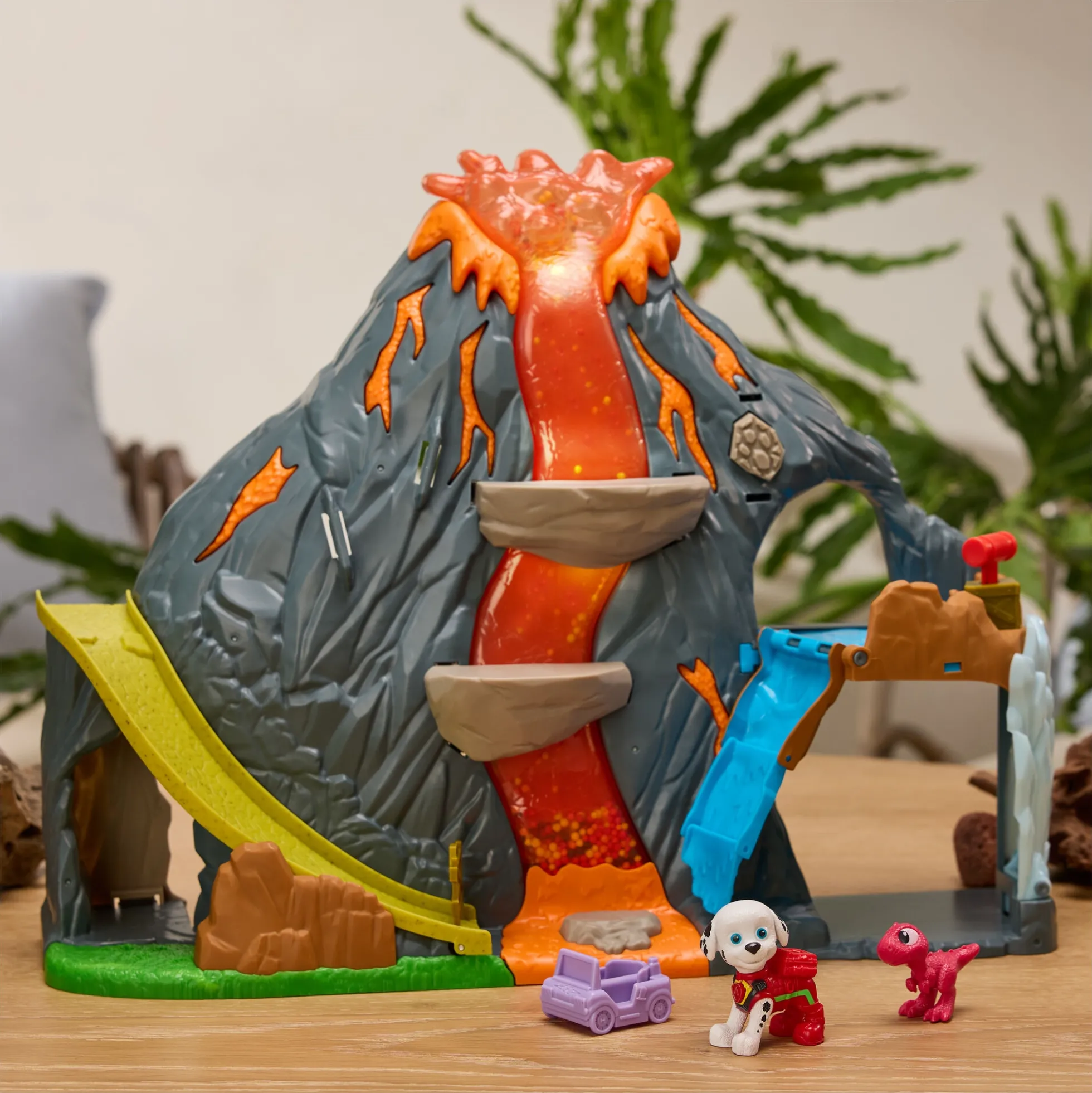 PAW Patrol Dino Filmen Super Lava Blast vulkan legesæt med tilbehør - 36x45x13 cm