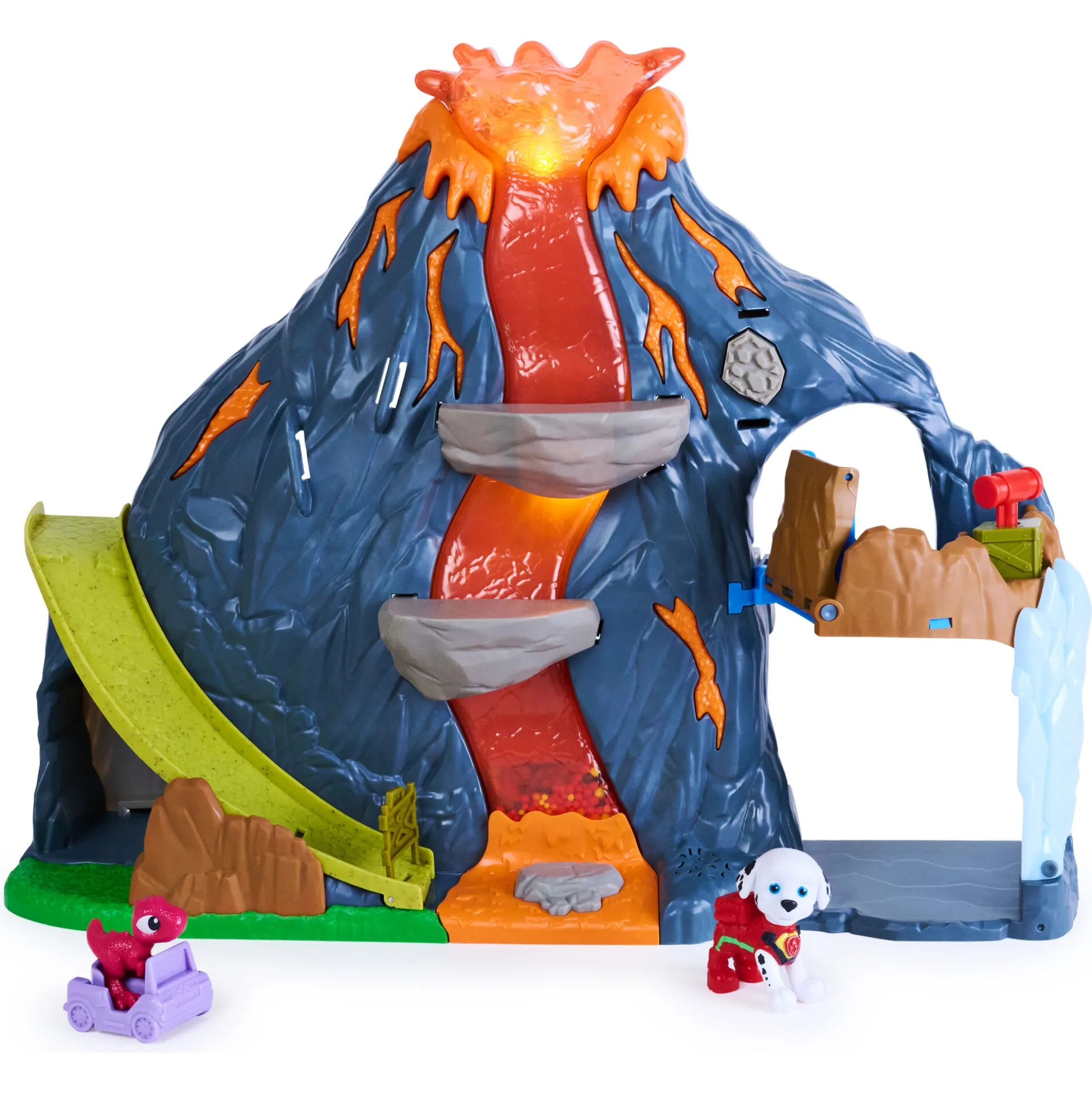 PAW Patrol Dino Filmen Super Lava Blast vulkan legesæt med tilbehør - 36x45x13 cm