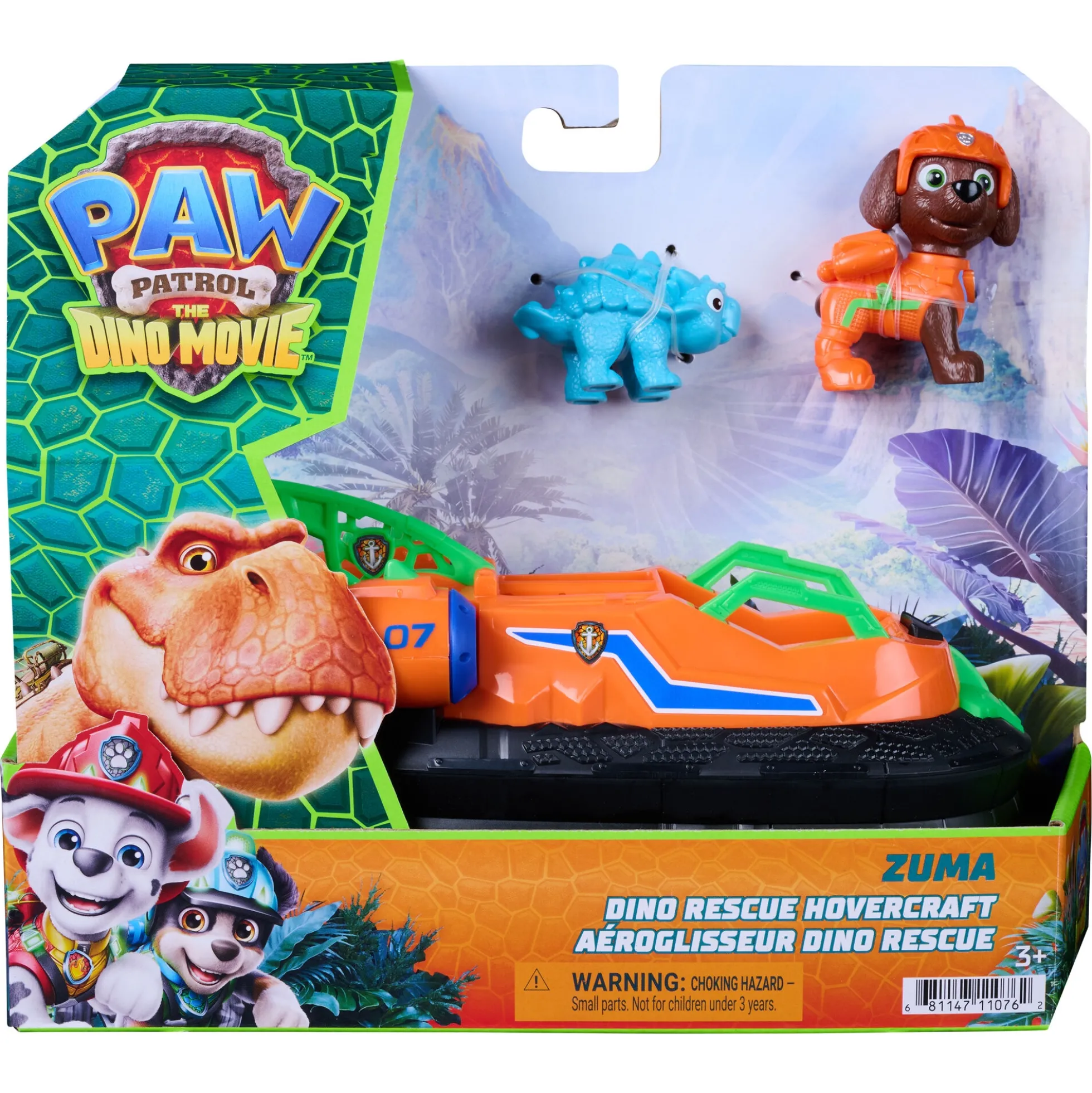 PAW Patrol Dino Filmen Zuma dino-køretøj med figur - 15 cm