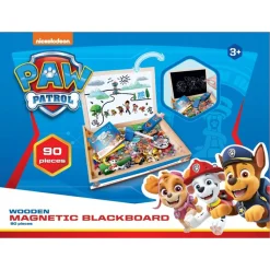 PAW Patrol 3-i-1 magnettavle i træ - kreativ tavlekasse med tilbehør - 90 dele