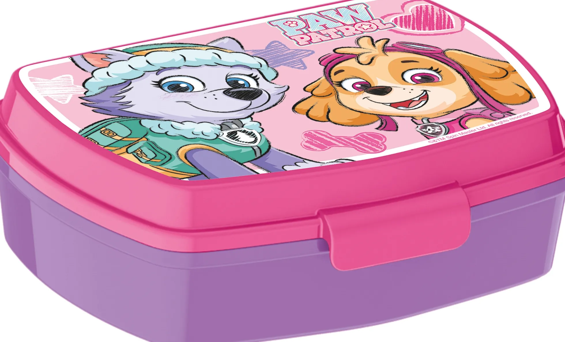 Paw Patrol madkasse - Børnemadpakke med 1 rum - Lilla og lyserød