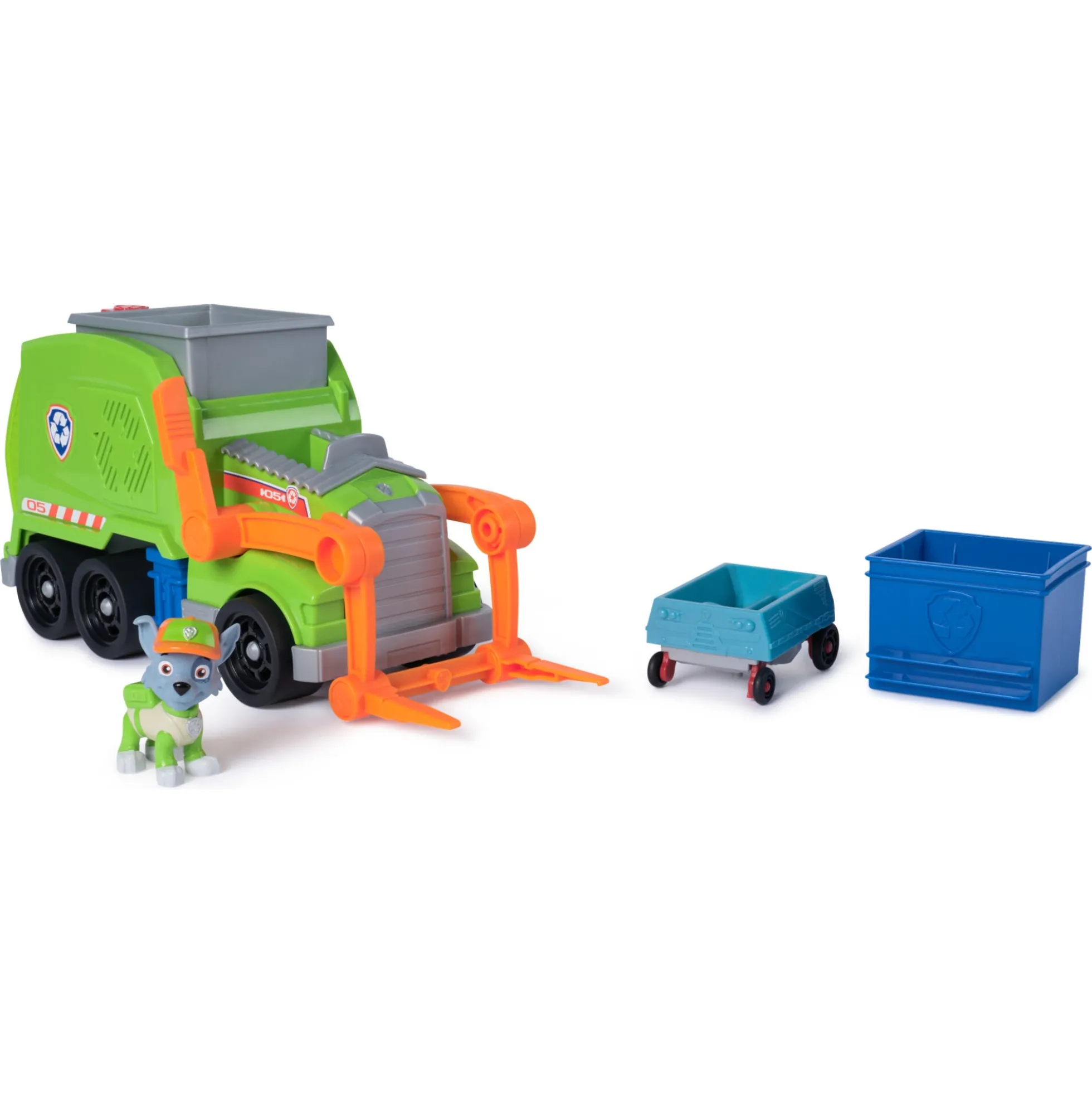 PAW Patrol Rocky Crush N' Roll skraldebil med figur - 35 cm
