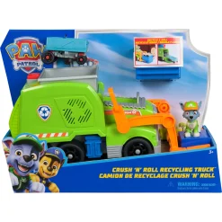 PAW Patrol Rocky Crush N' Roll skraldebil med figur - 35 cm