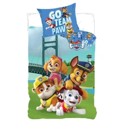 Paw Patrol sengetøj - 100% bomuld - Børnesengetøj 140x200 cm - Go Team Paw