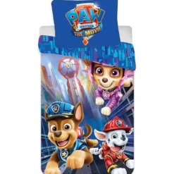 Paw Patrol sengetøj - 100% bomuld - Junior sengetøj 100x140 cm - Paw Patrol The Movie