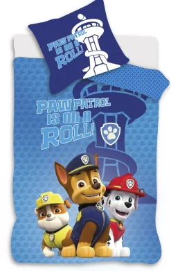 Paw Patrol sengetøj - 100% bomuld - Junior sengetøj 100x140 cm - Paw Patrol is on a roll