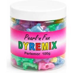 Pearl'n Fun dyremix perler - 25 mm - Perlemor - 100 g