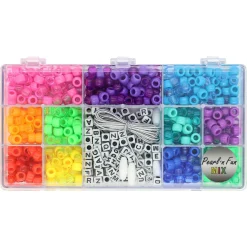 Pearl'n Fun rocai perlemix med bogstaver og elastik