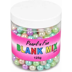Pearl'n Fun runde blanke perler - 10 mm - Assorterede farver - 125 g