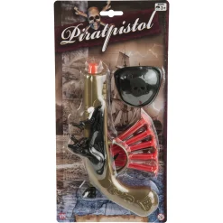 Piratpistol med øjeklap og sugekopspile - 5 pile