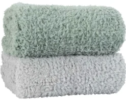 Plaid i teddy fleece - 120x160 cm - Lysegrå - Blødt tæppe fra Nordstrand