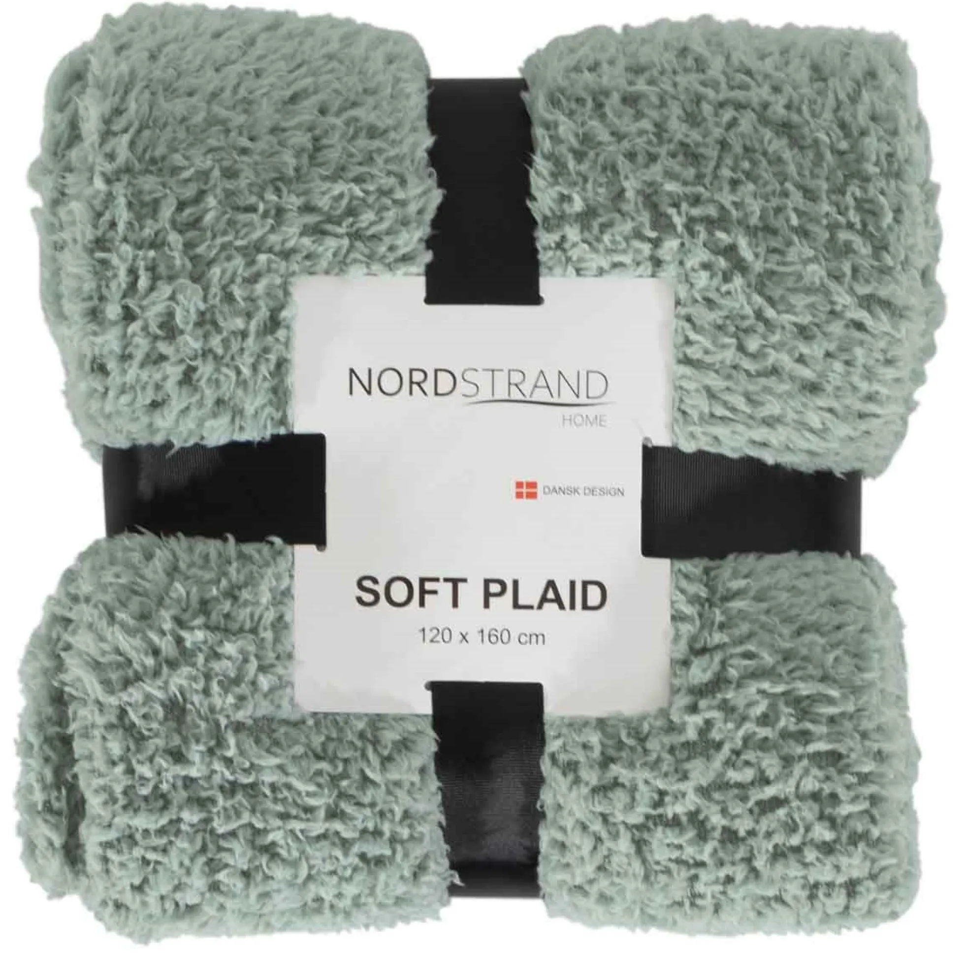 Plaid i teddy fleece - 120x160 cm - Støvet grøn - Blødt tæppe fra Nordstrand