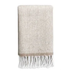Plaid - 130x170 cm - Beige - Børstet mohair look
