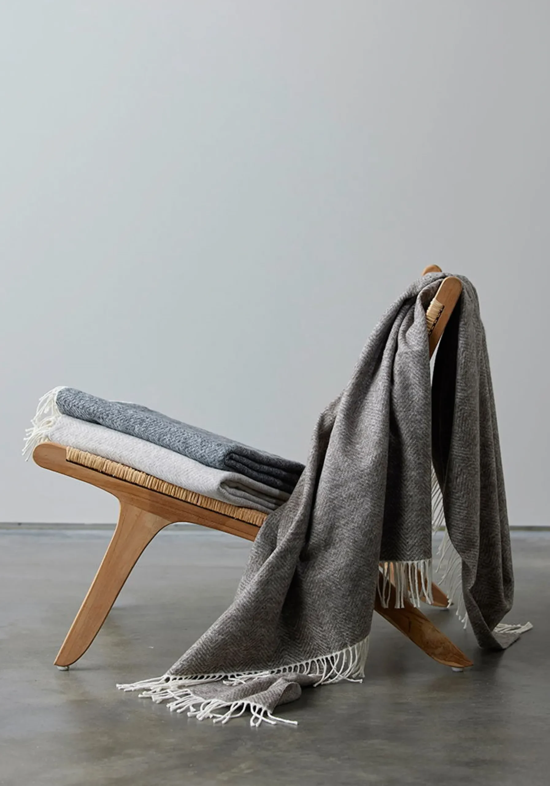 Plaid - 130x185 cm - Stillness Södahl - Beige sildebensvævningen