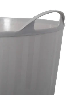 Plastikbalje - Grå plastik balje med hanke - 35x41 cm - Praktisk kurv til opbevaring