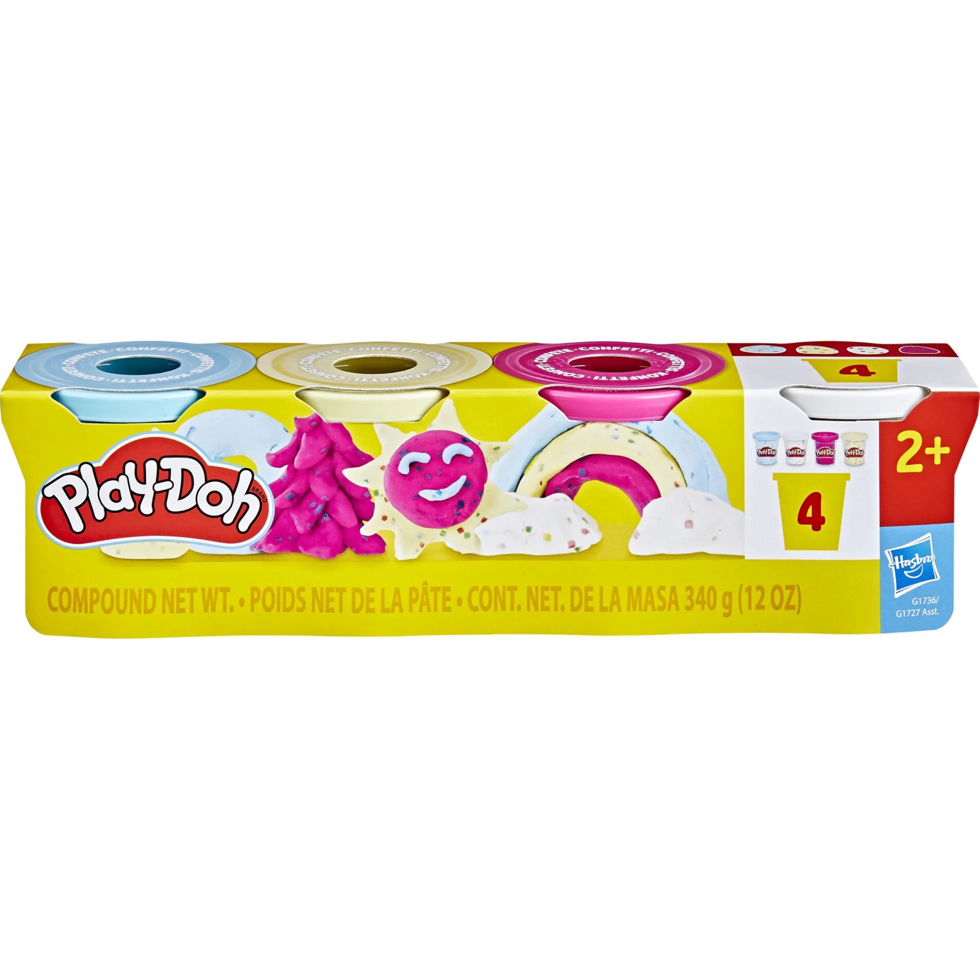 Play-Doh Confetti Fun modellervoks 4-pak - 340 g