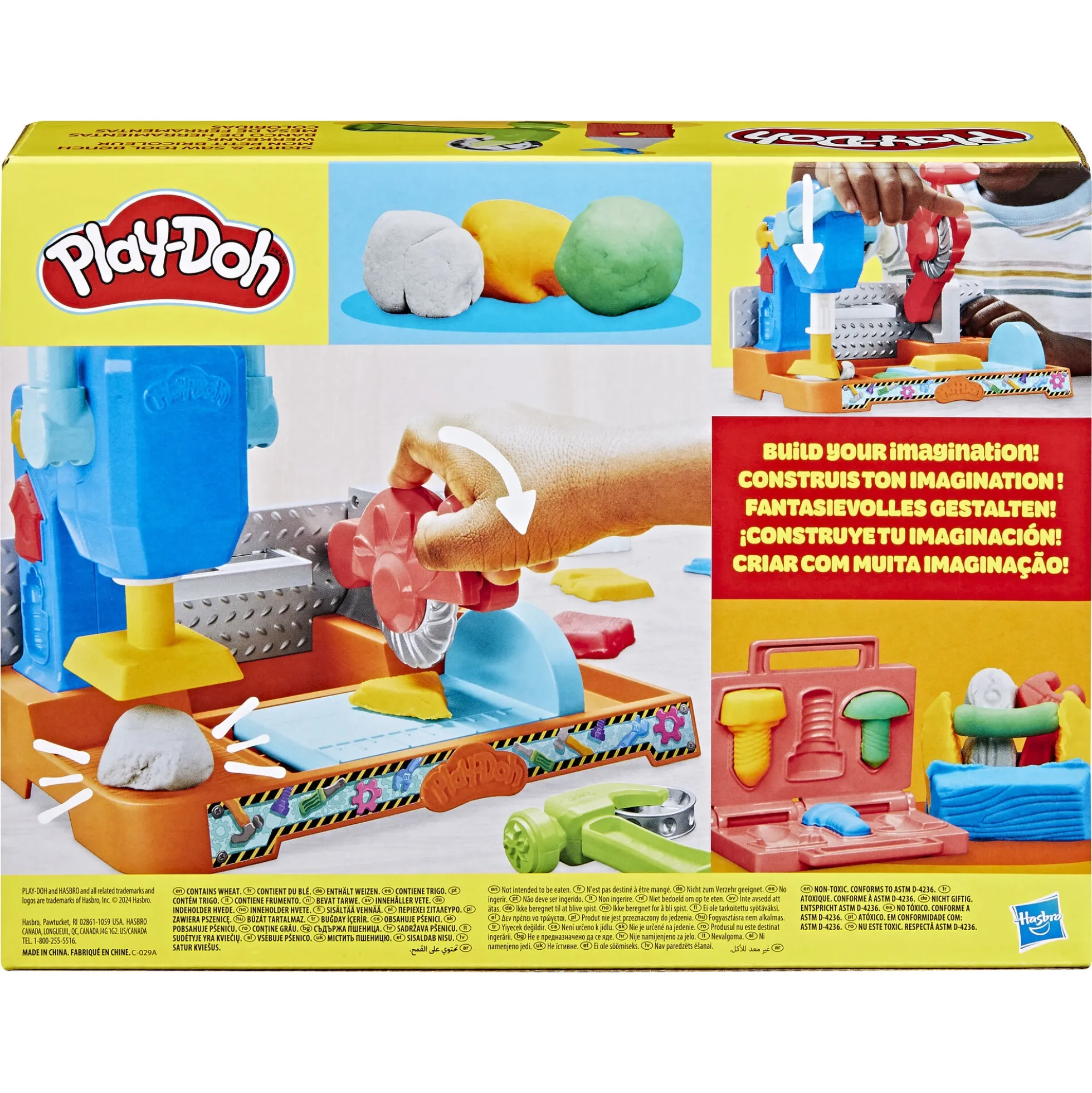 Play-Doh modellervoks Stamp & Saw værktøjsbænk med værktøj - 248 g