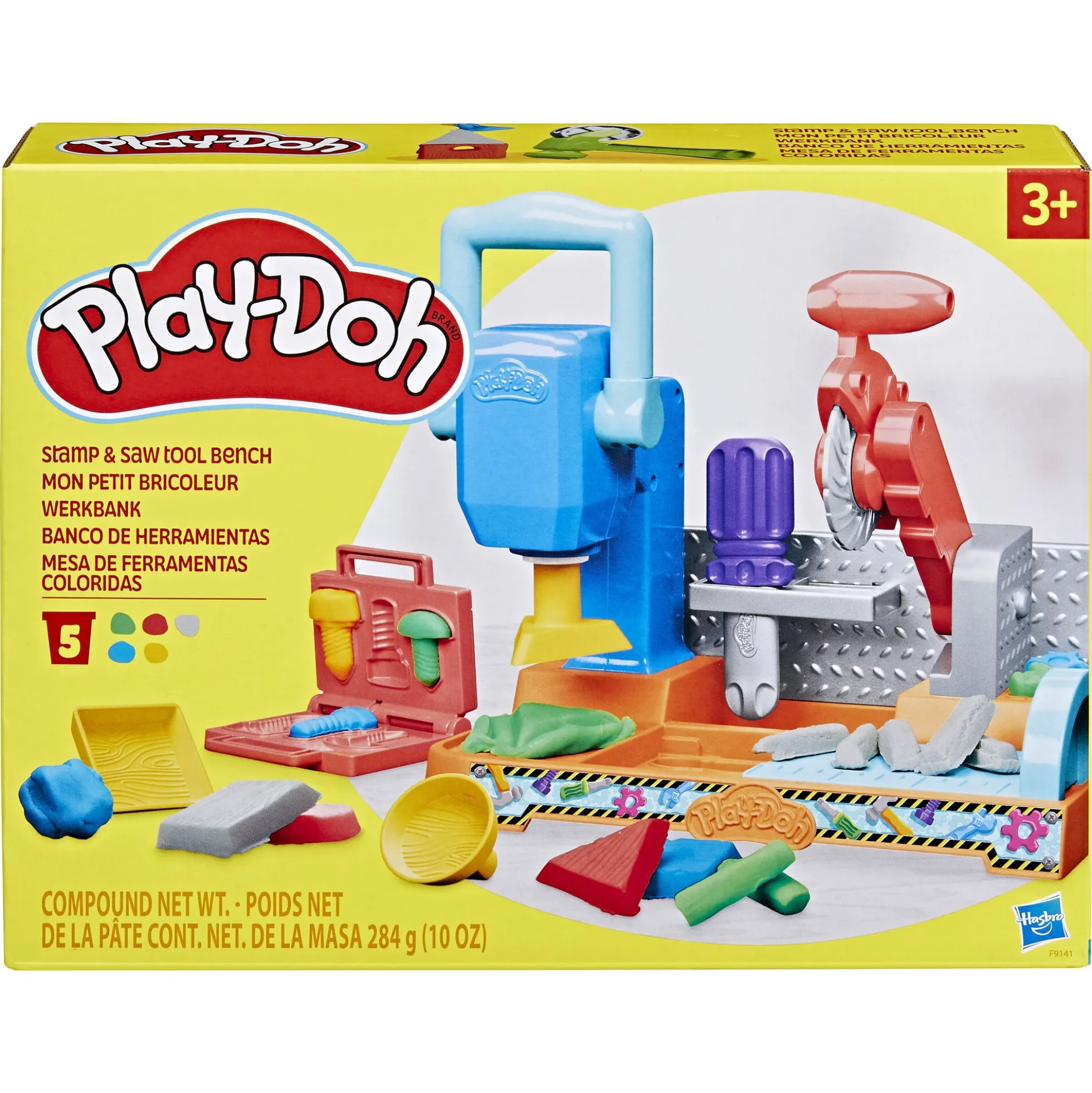 Play-Doh modellervoks Stamp & Saw værktøjsbænk med værktøj - 248 g
