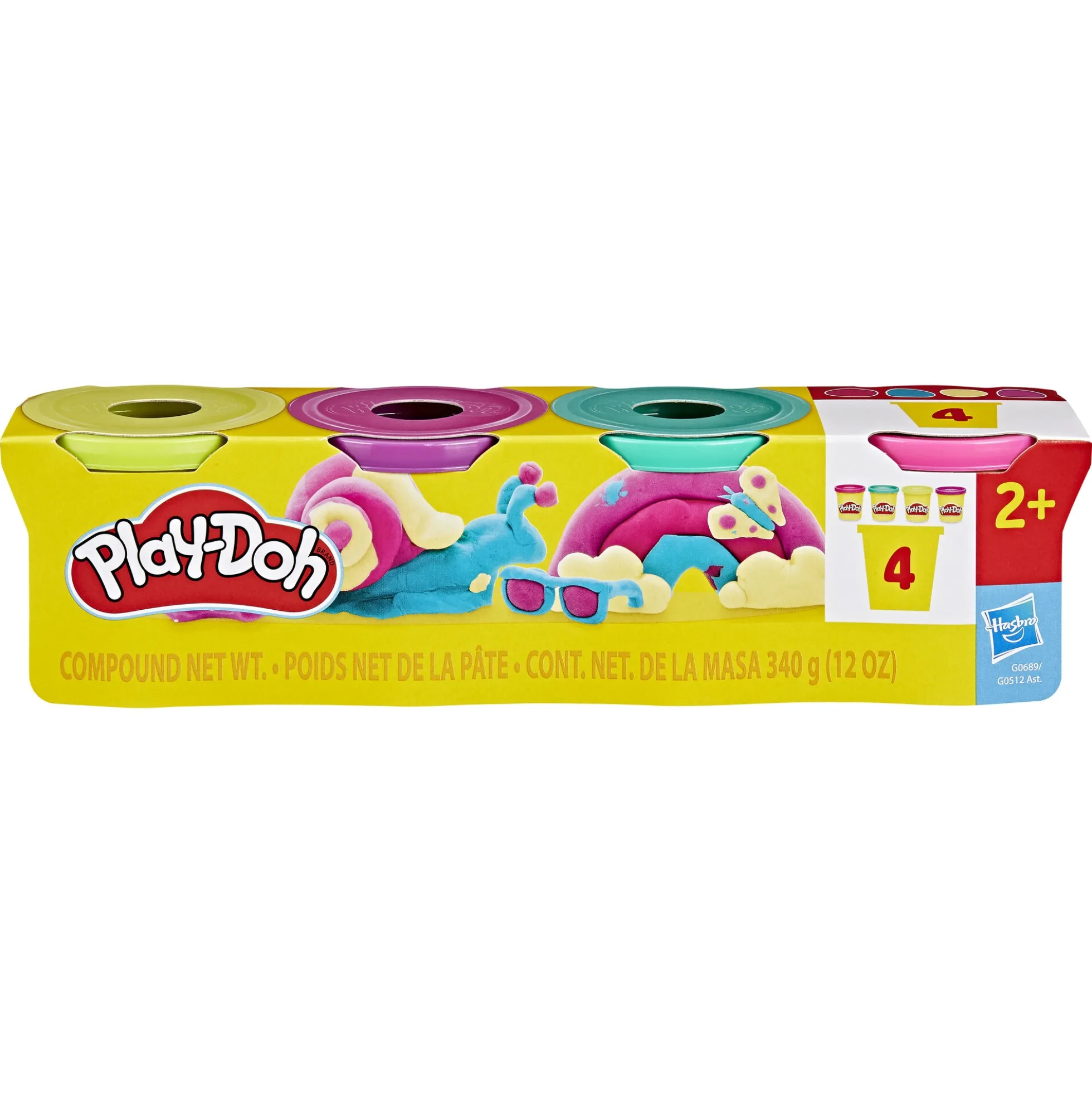 Play-Doh modellervoks Vibrant 4-pak - 340 g