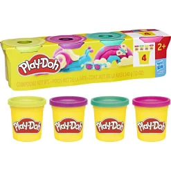 Play-Doh modellervoks Vibrant 4-pak - 340 g