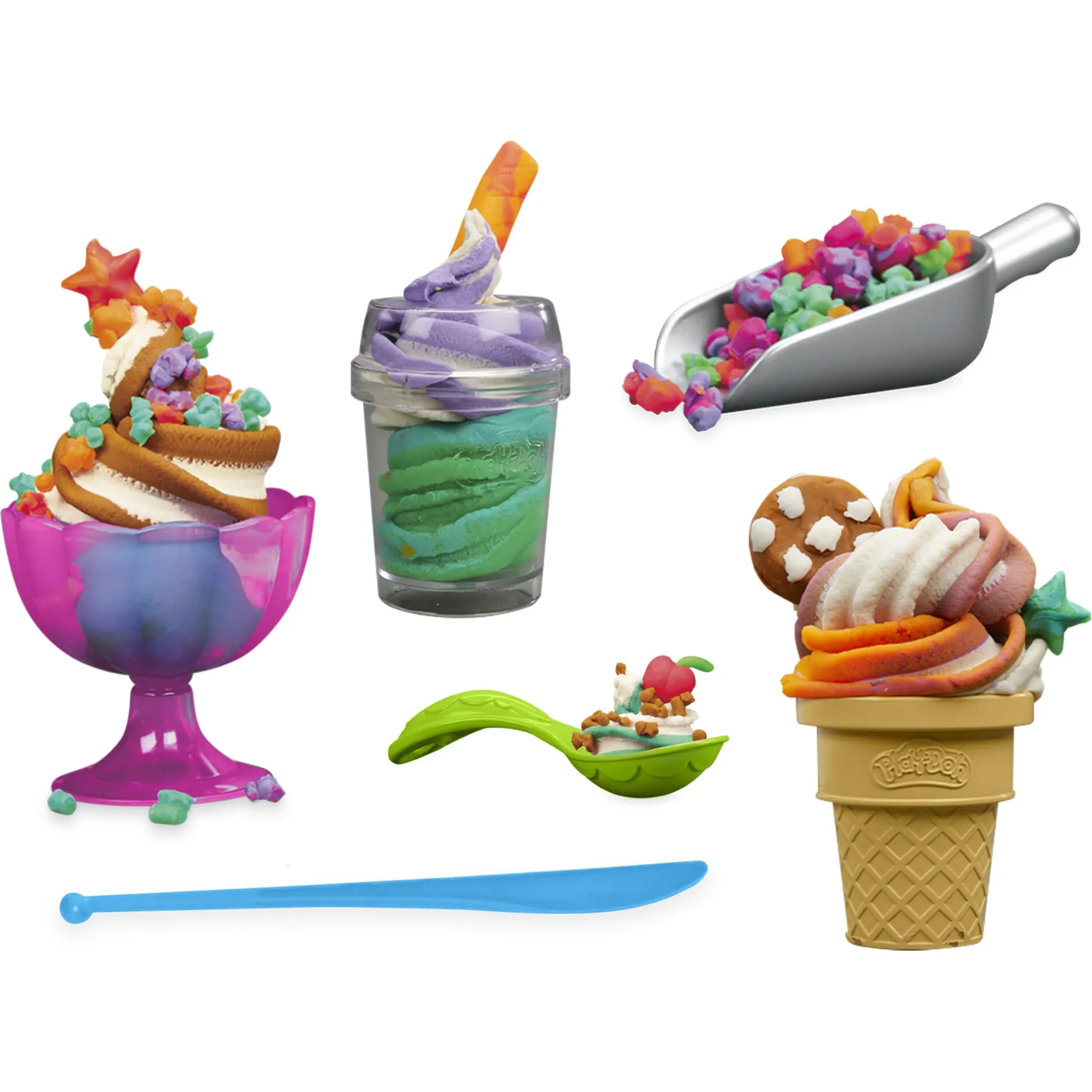 Play-Doh Rainbow Swirl is-legesæt med modellervoks