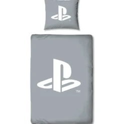 PlayStation sengetøj - 100% bomuld - Børnesengetøj 140x200 cm - Gråt PS5 sengetøj