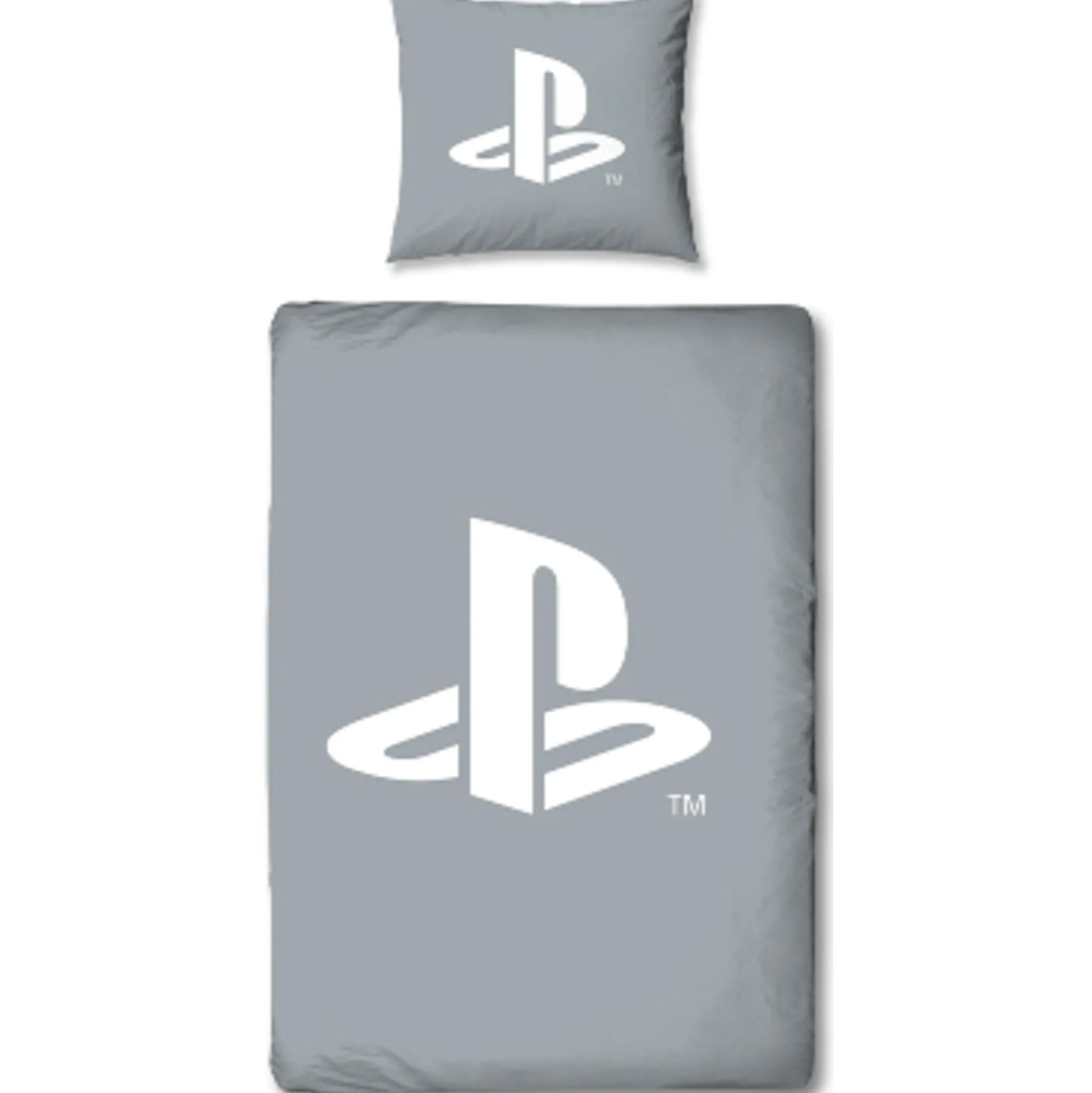 PlayStation sengetøj - 100% bomuld - Børnesengetøj 140x200 cm - Gråt PS5 sengetøj