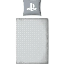 PlayStation sengetøj - 100% bomuld - Børnesengetøj 140x200 cm - Gråt PS5 sengetøj