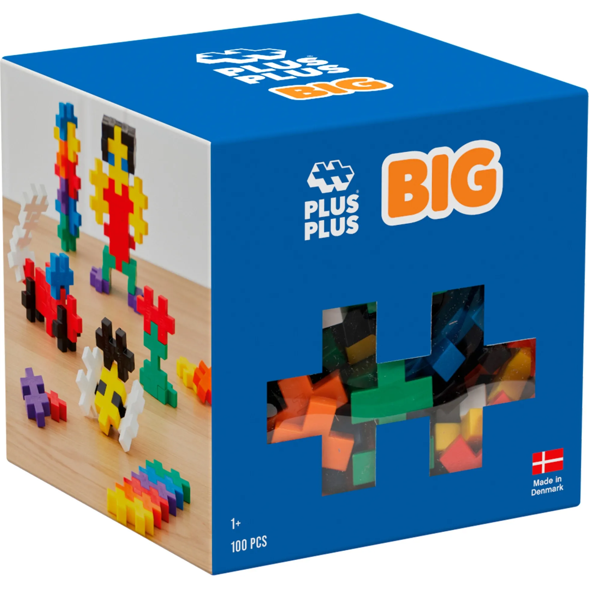 Plus-Plus BIG byggebrikker i basisfarver - 100 dele