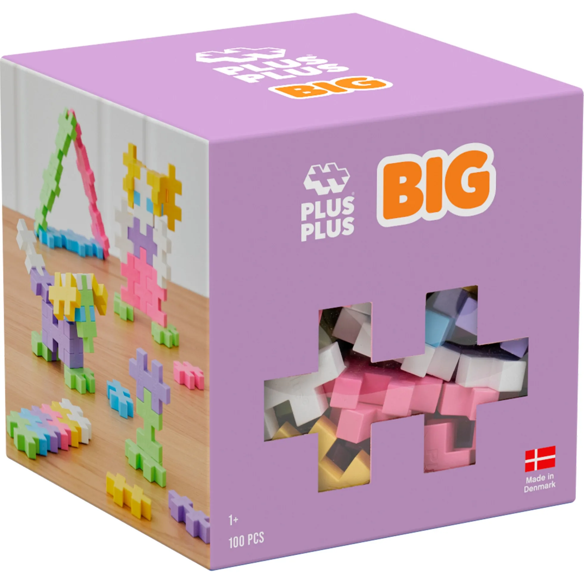 Plus-Plus BIG byggebrikker i pastelfarver - 100 dele