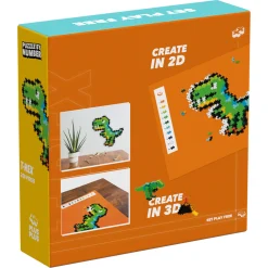 Plus-Plus Puzzle By Number med T-Rex i 2D og 3D - 250 dele