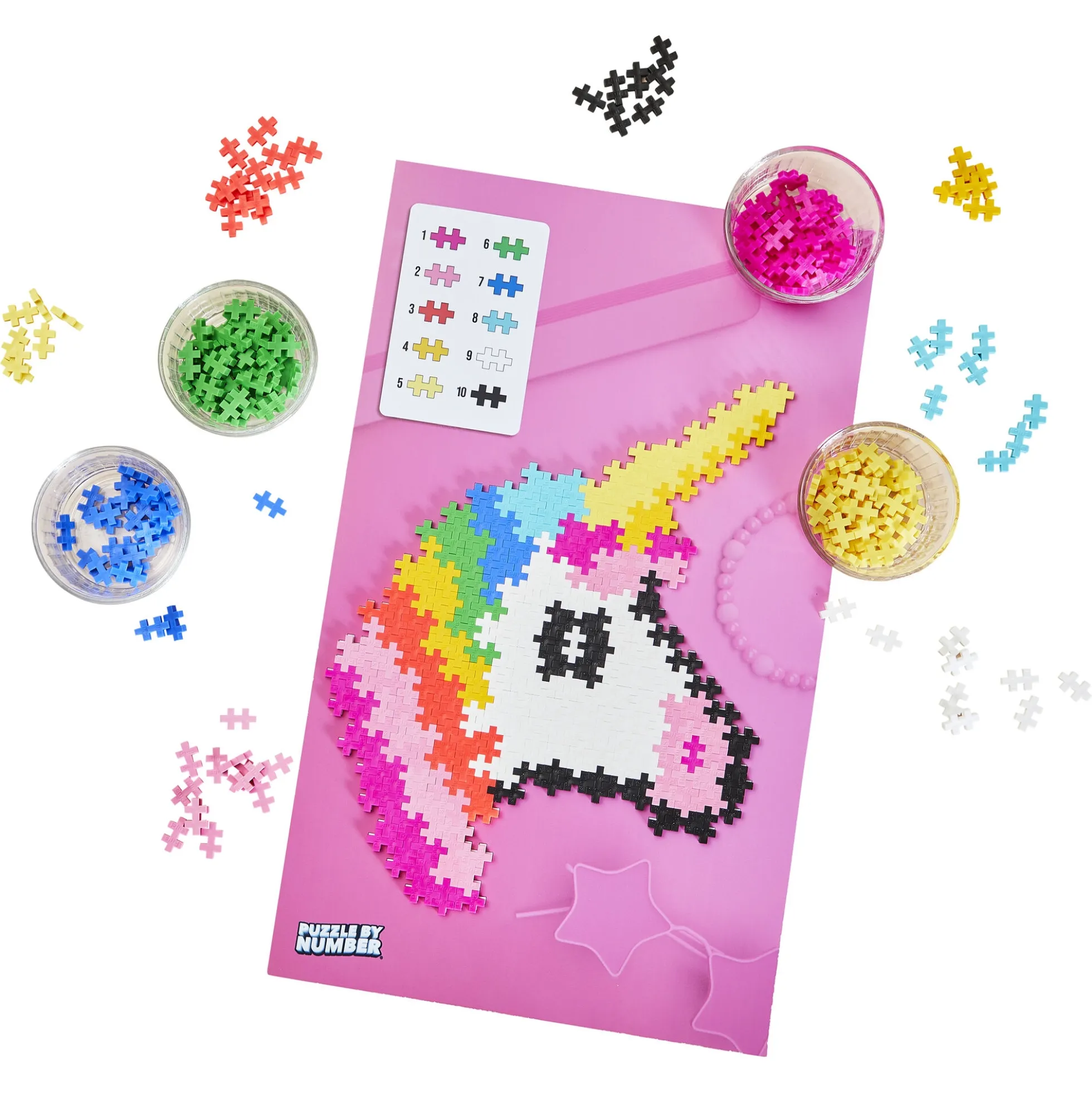 Plus-Plus Puzzle By Number med enhjørning - 250 dele