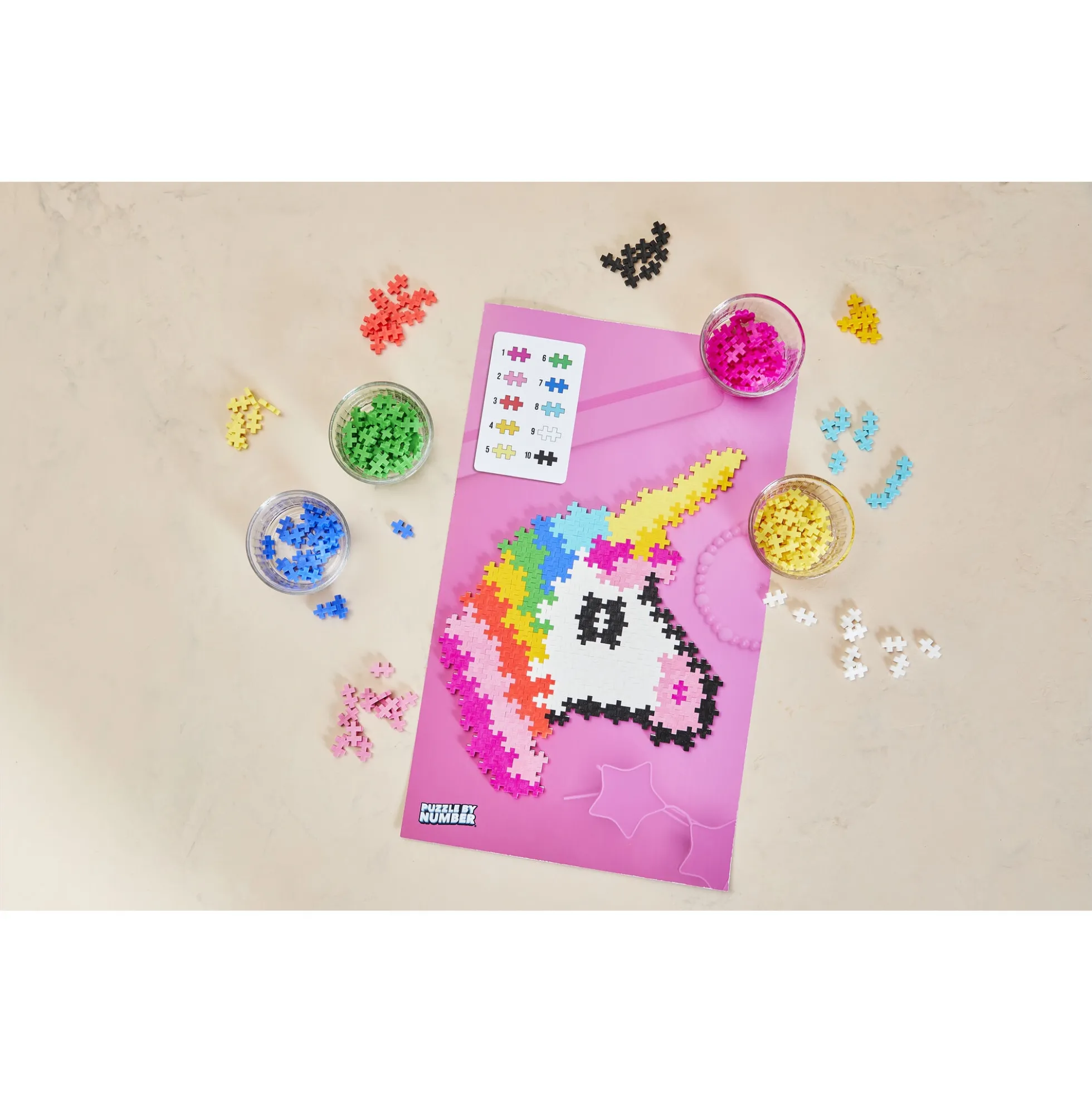 Plus-Plus Puzzle By Number med enhjørning - 250 dele