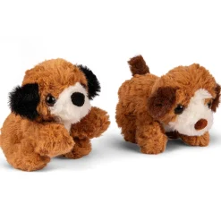 Plys hund - Siddende hund + 2 hvalpe - 32 cm