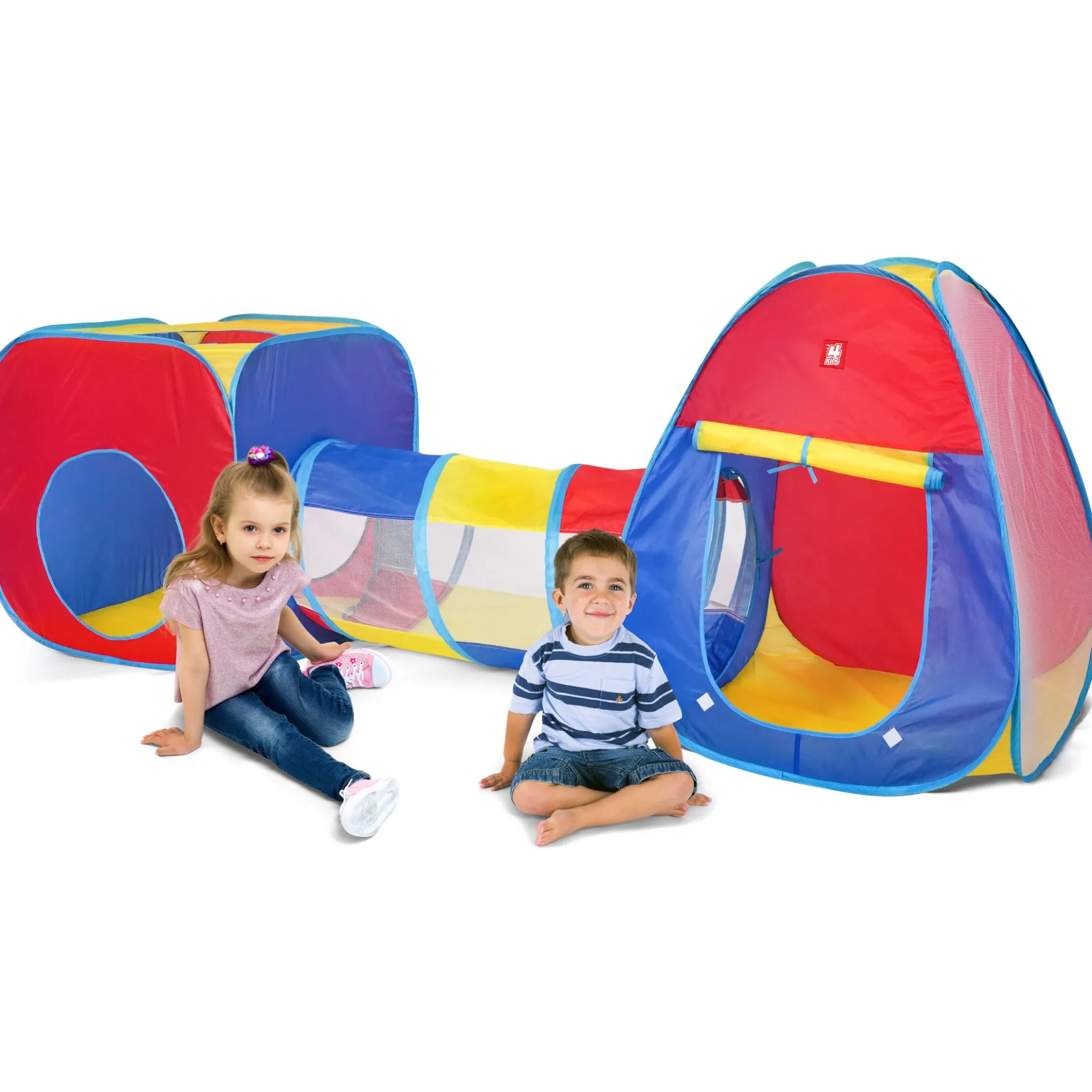 Pop op telt - Telt - 255x80x90 cm - Sæt med 2 telte og tunnel