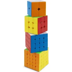Professorterning sæt med 4 speed cubes - 2x2, 3x3, 4x4 og 5x5