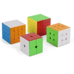 Professorterning sæt med 4 speed cubes - 2x2, 3x3, 4x4 og 5x5
