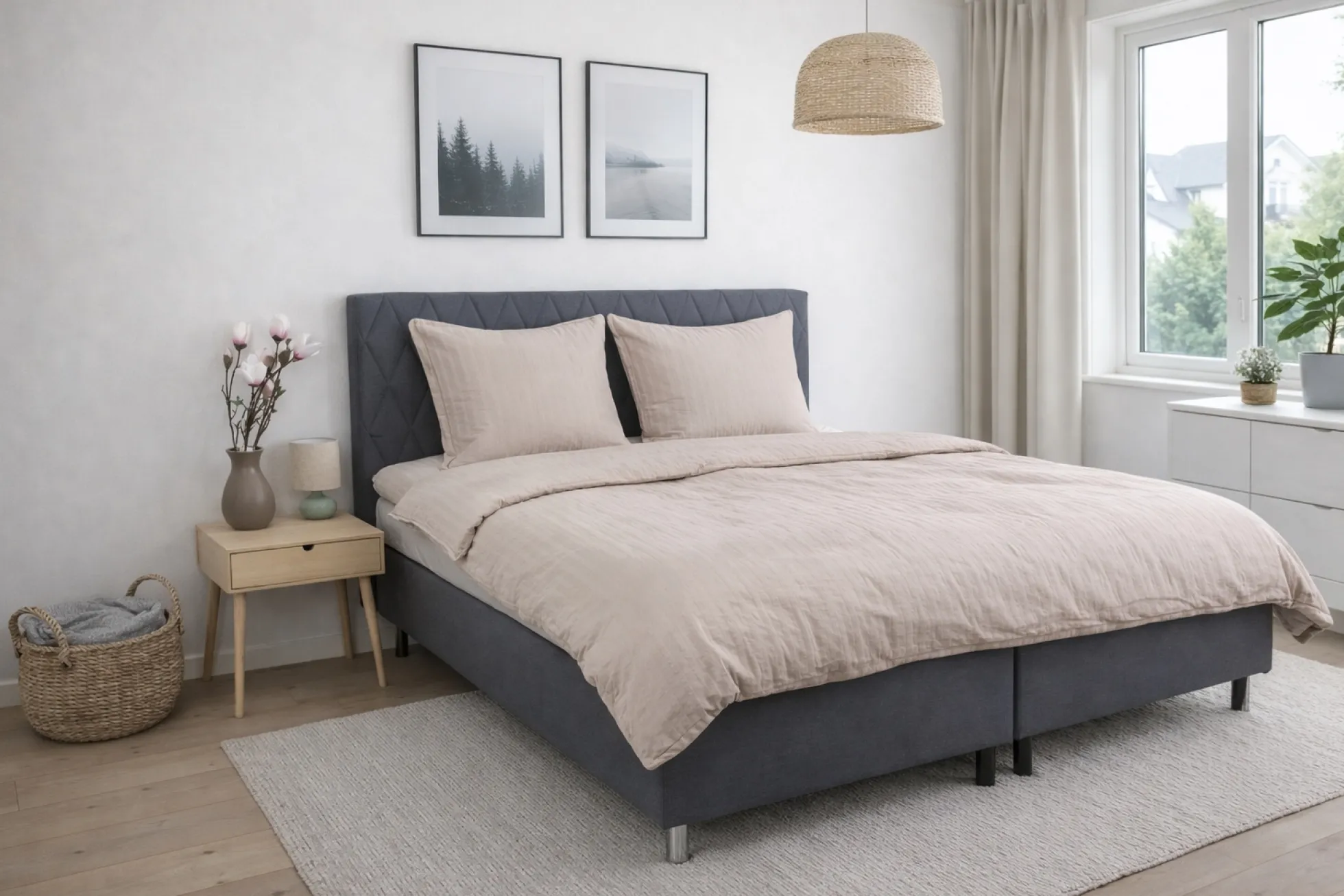 Pudebetræk 60x63 cm - Bæk og Bølge - 100% Bomulds krep - Sand ensfarvet